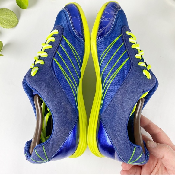 Coach Darla Sneaker Lace Up Tennis Shoe Blue Neon - Picture 4 of 8